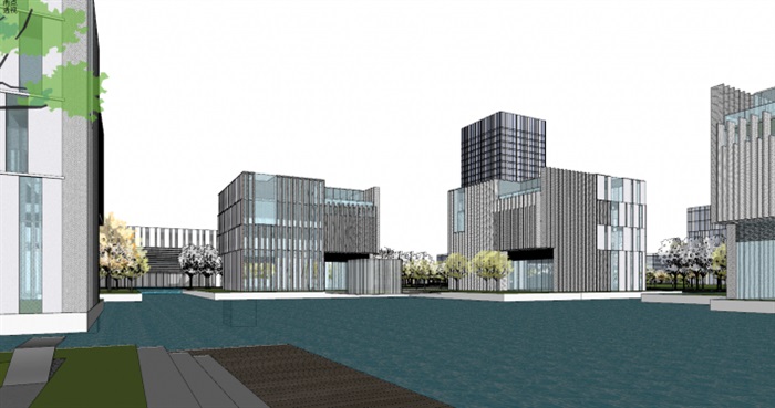 现代风格高新产业园建筑与景观规划方案ＳＵ模型(8)