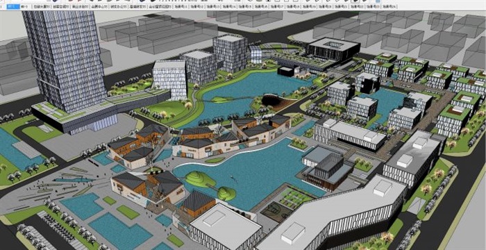 现代风格高新产业园建筑与景观规划方案ＳＵ模型(10)