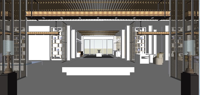 现代展厅空间装潢方案ＳＵ模型