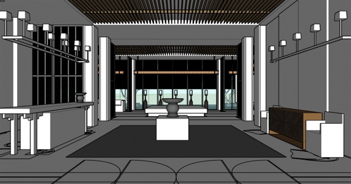 现代展厅空间装潢方案ＳＵ模型(10)