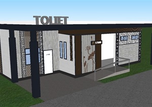 三个公共厕所建筑方案ＳＵ模型