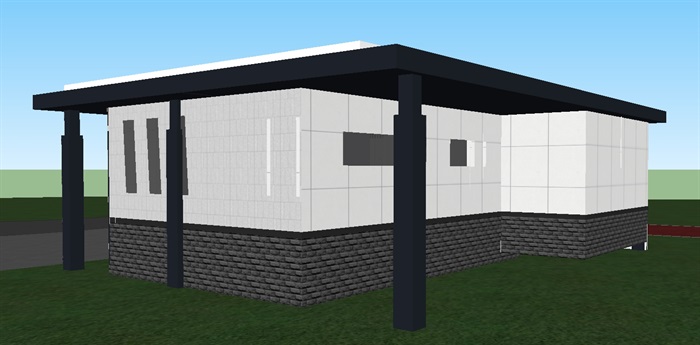 三个公共厕所建筑方案ＳＵ模型(4)