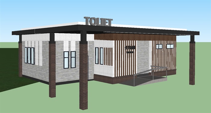 三个公共厕所建筑方案ＳＵ模型(6)