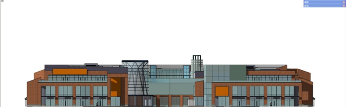 红砖坡屋顶圆形下沉广场式购物商业综合体(4)