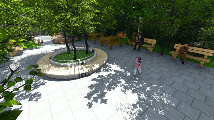 小广场详细的景观设计su模型