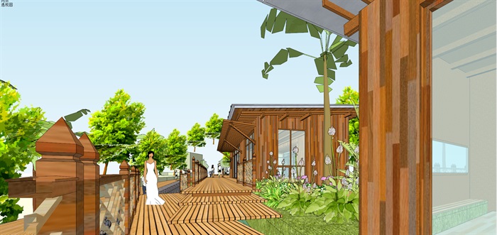 木构式轻巧公园景观休息活动中心长廊(9)