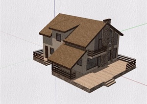 某美式平房住宅楼设计SU(草图大师)模型