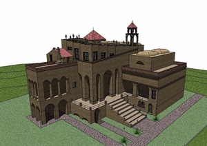 某欧式城堡住宅楼设计SU(草图大师)模型