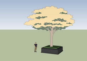 现代详细完整的景观树池SU(草图大师)模型