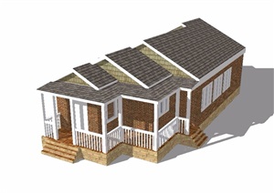 某欧式风格农场别墅建筑设计SU(草图大师)模型
