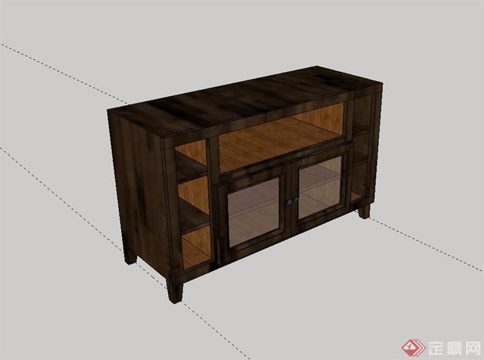 中式木质柜子设计su模型
