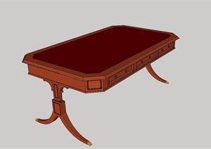 某室内空间木质桌子设计SU(草图大师)模型