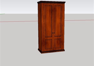 某木质室内衣柜设计SU(草图大师)模型