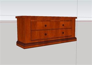 木质详细完整的柜子设计SU(草图大师)模型