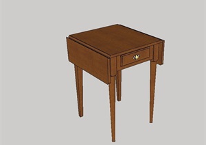 室内详细的木质桌子设计SU(草图大师)模型