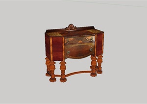 欧式风格详细的木质柜子设计SU(草图大师)模型