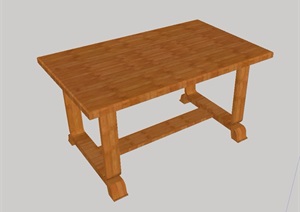经典的木质详细的桌子设计SU(草图大师)模型