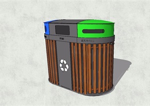 现代分类垃圾箱设计SU(草图大师)模型