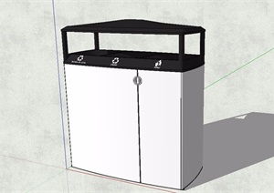 现代分类垃圾桶设计SU(草图大师)模型