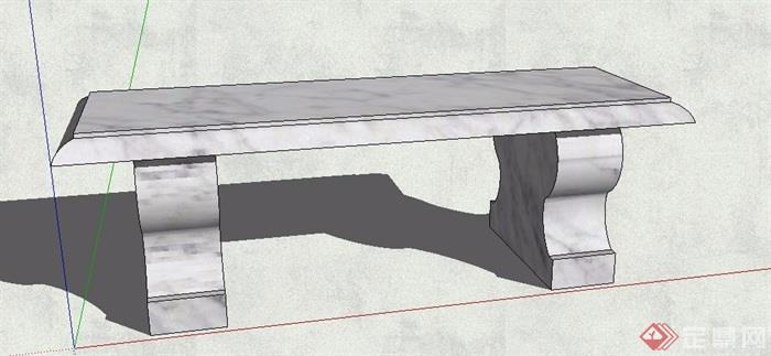 大理石长凳设计su模型