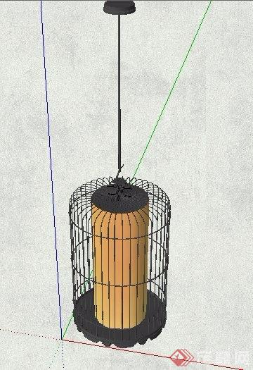 鸟笼状吊灯设计su模型