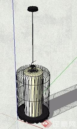 精品鸟笼吊灯设计su模型