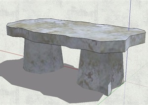 石凳坐凳设计SU(草图大师)模型
