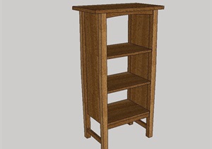 全木质置物柜设计SU(草图大师)模型