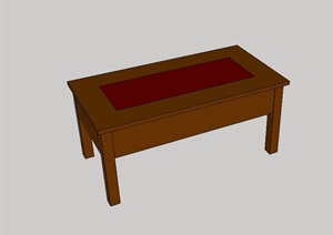 现代木质详细的桌子设计SU(草图大师)模型