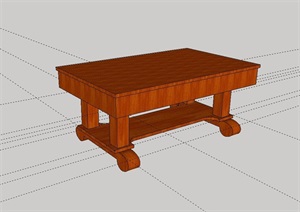 某住宅室内木桌设计SU(草图大师)模型
