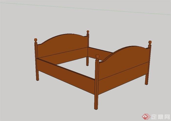 简欧室内简单的床设计su模型