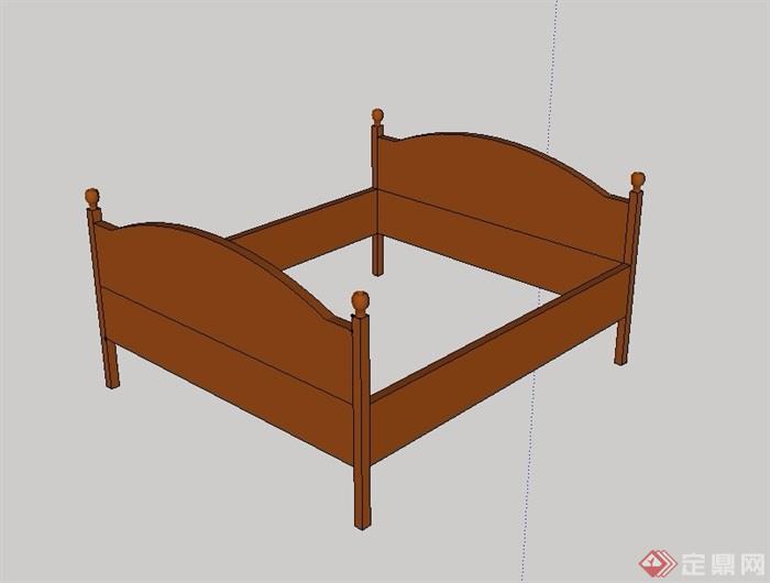 简欧室内简单的床设计su模型