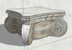 石桌素材设计SU(草图大师)模型
