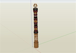 某园林景观灯柱设计SU(草图大师)模型
