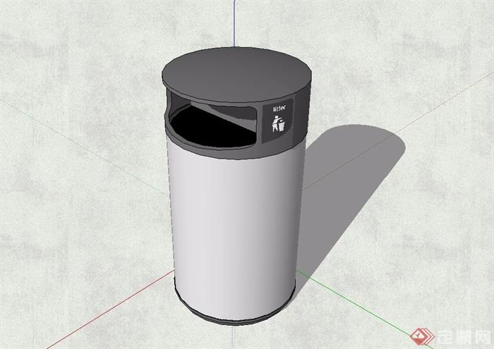 精品现代垃圾桶详细设计su模型