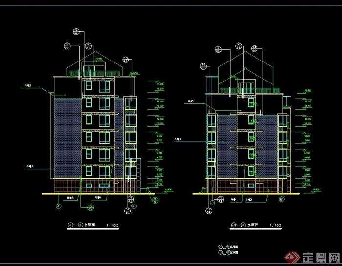 6层住宅楼详细完整的建筑设计cad施工图