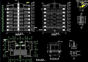 5套多层住宅楼设计cad施工图纸