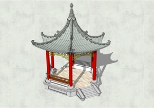 古典景观亭设计SU(草图大师)模型