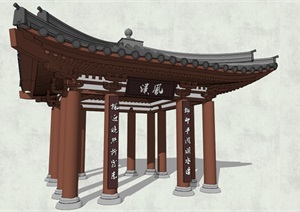 中式古典景观亭设计SU(草图大师)模型