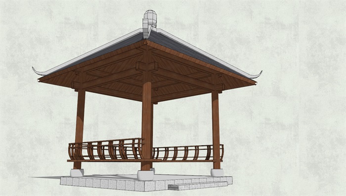 古典中式亭子详细设计su模型