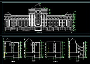 欧式宾馆建筑设计cad方案图