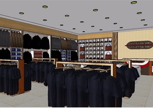 精品某详细完整的服装店室内设计SU(草图大师)模型