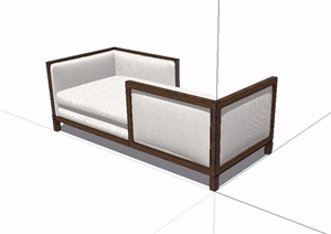 中式风格详细沙发素材SU(草图大师)模型