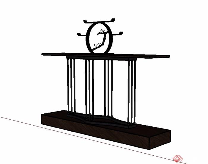 古典中式风格木质桌子SU模型