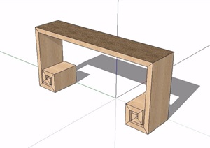 中式风格简单案台SU(草图大师)模型