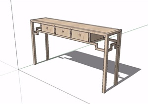 中式古典风格详细案台SU(草图大师)模型