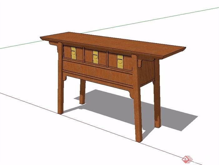 古典中式风格案台桌SU模型