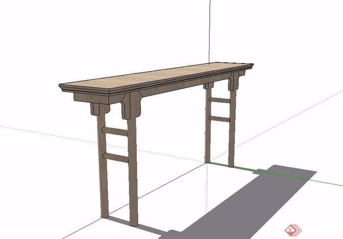某古典中式风格案桌子设计su模型