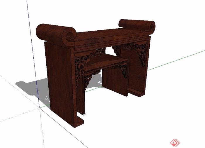 古典中式风格案台详细设计SU模型