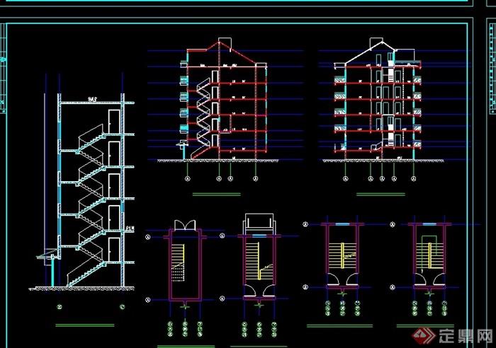 多层欧式详细的住宅建筑cad施工图